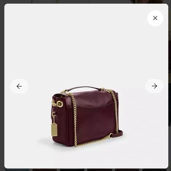 Coach Dark Red Shoulder Bag with Gold Accents - Picture 3 of 13